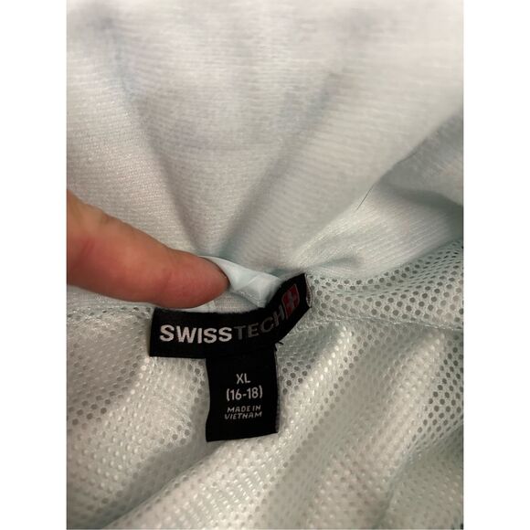 Swiss Tech Peak Rain Hooded Jacket Blue XL zipper 16/18 rn#52469 new - Picture 4 of 9